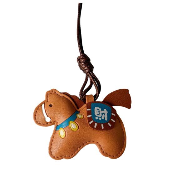 Bag Pendant Imitation Leather Little Horse Charm Fullness Symbol Pendant Multi-Use Bag Car Hanger Keychain