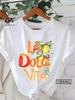 T Shirt La Dolce Vita Lemon Print Short Sleeve Clothing Women's Personality T-Shirt Harajuku Graphic Clothing Women's Top Tee