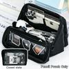 Large Capacity Transparent Pencil Case DIY Zipper Pen Bag 9 Layer Multi Function Students Stationery Storage Bag School Supplies