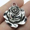 Vintage Rose Flower Pendant Necklace Handmade Flower Beads with Loop DIY Jewelry Making Flower Beads Dangle Pendants