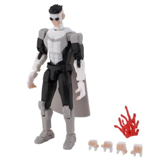 

3D Printed Action Figure with Accessories Posable Cartoon Character Model Movable Joints Figure Decoration Collectible Gift for Animation Lovers V