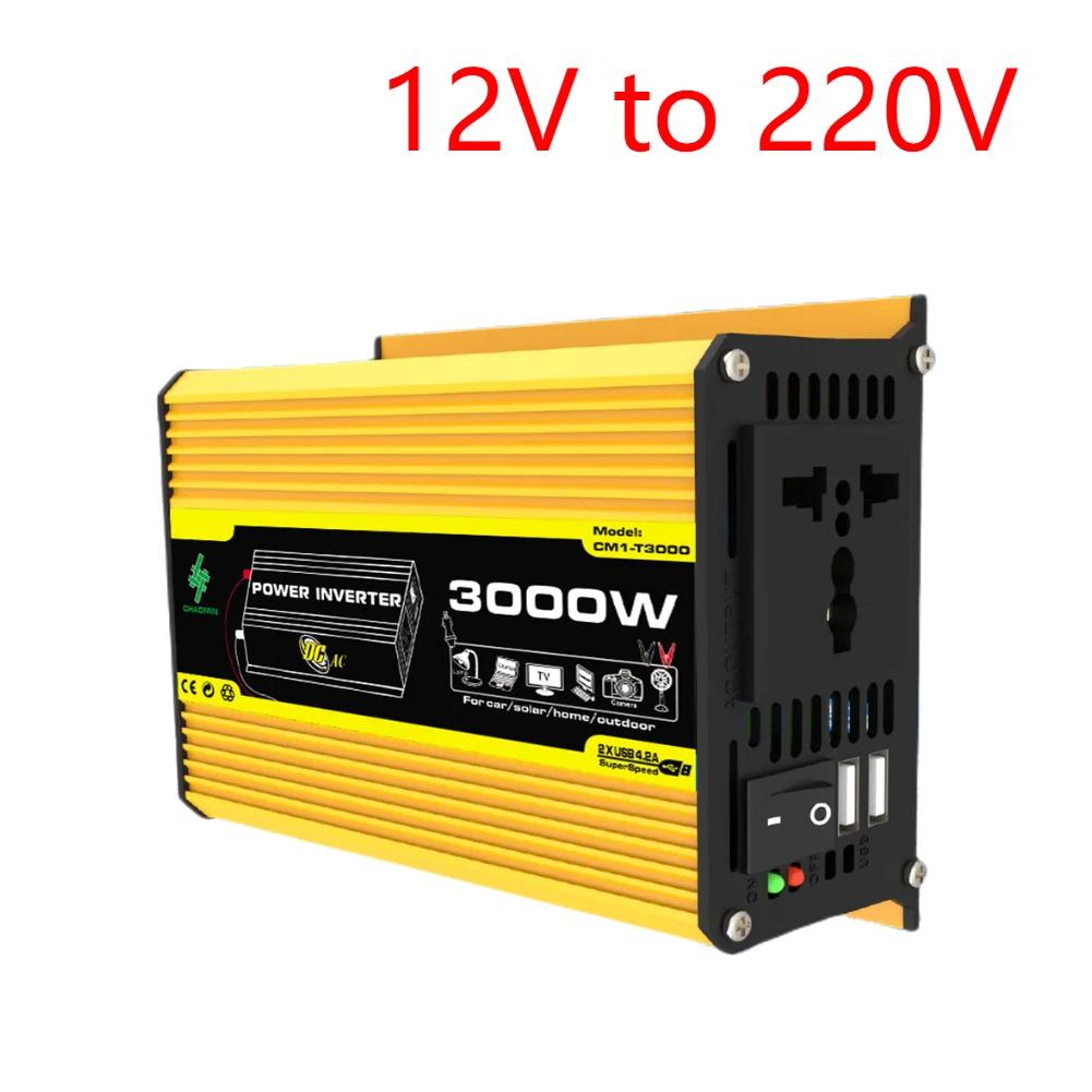 3000W DC 12V To AC 110/220V Car Inverter Dual USB Intelligent Power Inverter Digital Power Inverter Auto Accessories