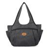 Vintage Women's Bag Large Capacity Canvas Tote Bag Solid Color Portable Shoulder Bag