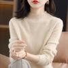 Sweater Spring and Autumn Half-high Collar Loose Long-sleeved Pullover Sweater Women's Knitted Bottoming Shirt