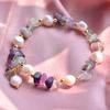 100% Natural Freshwater Pearl & Purple Crystal 14K Gold Filled Female Charm Bracelet  For Women Christmas Gifts No Fade