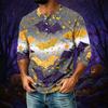 Men's Casual Halloween Print Raglan Three-Quarter Sleeve Shirt