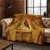 Egyptian Mythological mural pictograph Flannel Blanket Soft Warm Blanket Throw Blanket for Bedroom Living Room Bed Travel Picnic