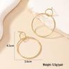 Korean Geometric Circle Earrings - Women's Trendy Minimalist Style, Versatile Round Studs