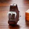 Square Unisex Leather Strap Sports Watch Waterproof Analog Quartz Fashion Watch for Casual Use