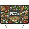 2D Flat Single-piece Food-themed Pizza Party Background Cloth Birthday Banner and Flag Supplies