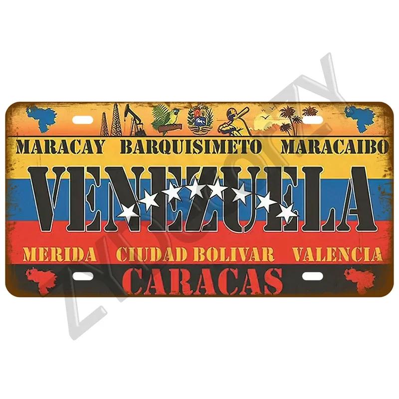 KLIOU Country Flag Tin Signs 15x30 Plaque France Spain Germany License Plate For Wall Home Restaurant Craft Bar Decor Metal Sign