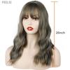 MERISIHAIR Long Brown Wavy Wig Synthetic Fiber Shoulder Length Wavy Wig Cosplay Water Wave Blonde Wigs for Women