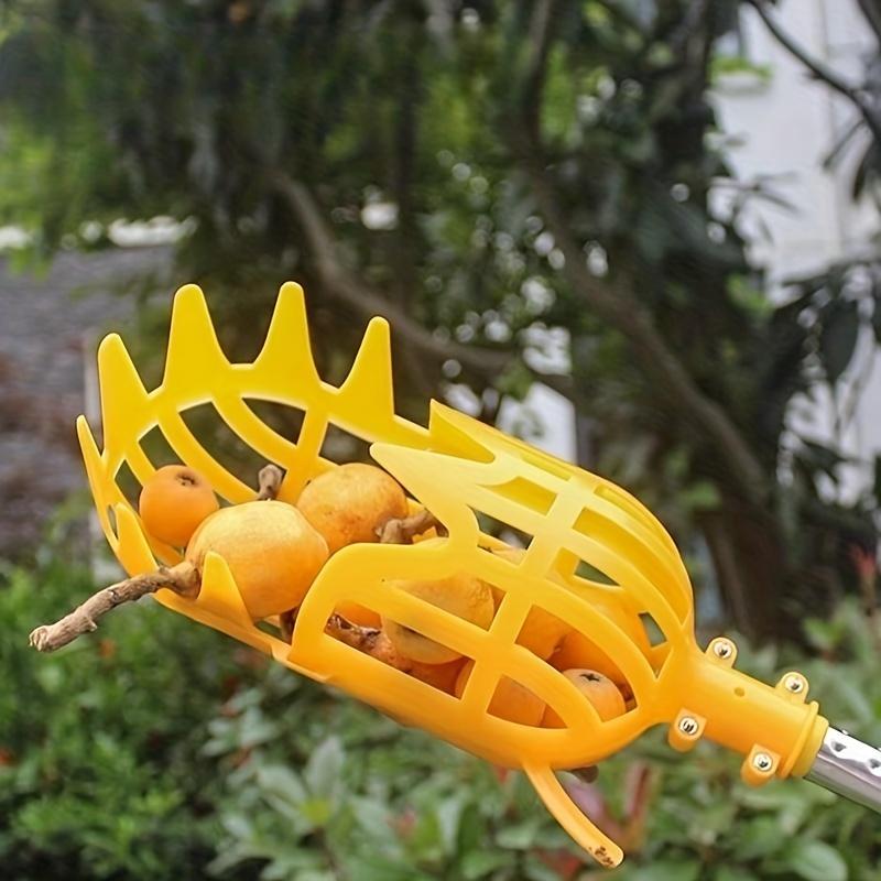 Yellow Polypropylene Fruit Picker Lightweight Reusable Ergonomic for Garden Harvesting Orchard Farm Food Safe Tool 1PC