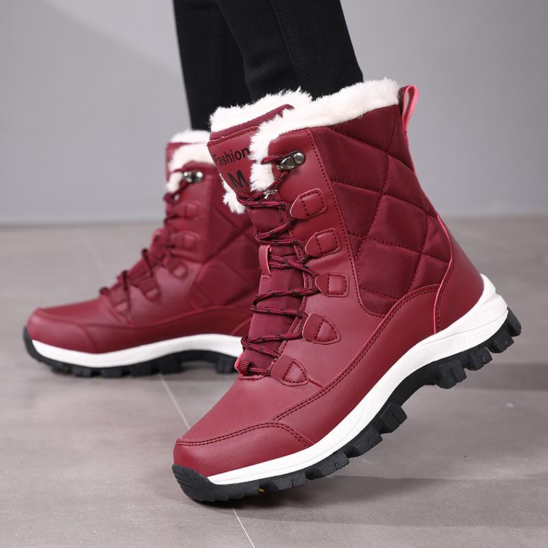 2025 Women's Fleece-Lined Winter Hiking Boots: Durable, Wear-Resistant High-Tops for Outdoor Adventures