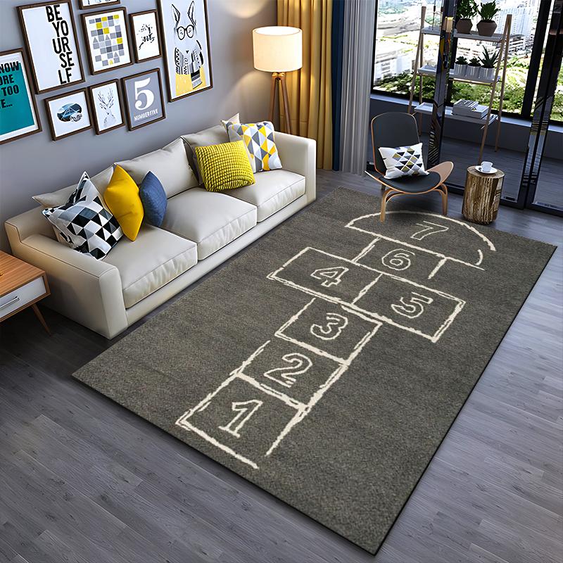 

Hopscotch Pattern Carpet, Playful Gray Rug for Kids Room Decor Suitable for use as an anti-slip for living room bedroom sofas 40x60cm( 15x23in )