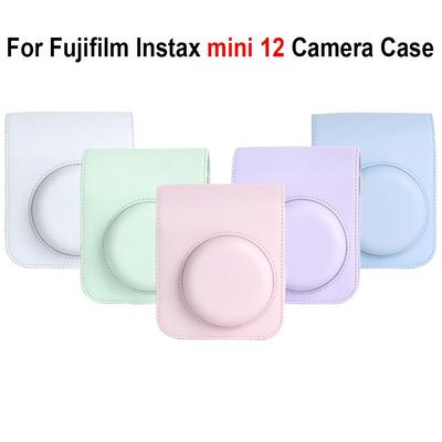 Com Bolsa de Armazenamento com Alça de Ombro Capa Protetora de Couro PU para Fujifilm Instax Mini 12