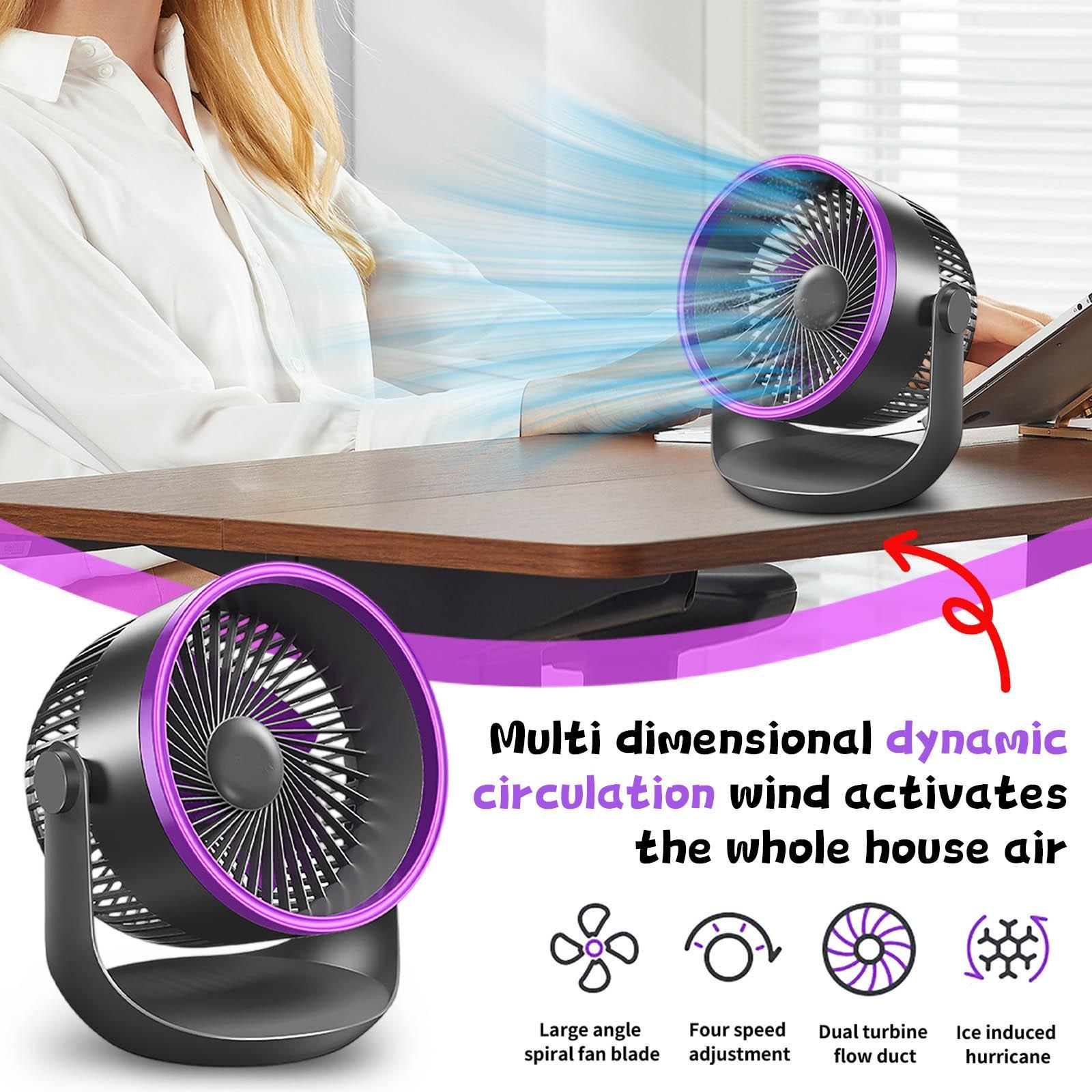 

Rechargeable Wall-mounted Small Desktop Fan Desktop Fan Summer Conditioning Fan Desktop Fan One Size