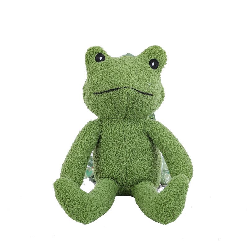 Cartoon Frog Creative Backpack Cute Animal Plush Backpack Soft Cute Doll Cute Pendant Children'S Room Decoration