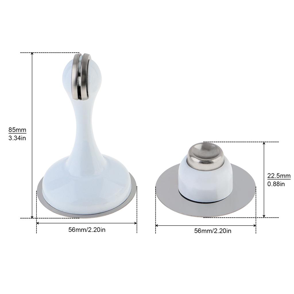 Stainless Steel Magnetic Door Stop Wall Floor Mount Heavy Duty 3D Adhesive No Drill Universal