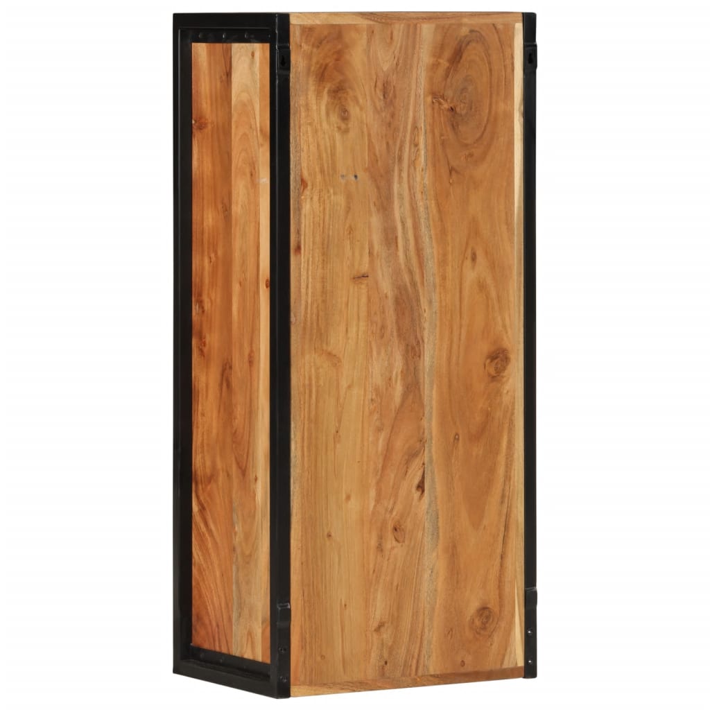 Bathroom Wall Cabinet 40 X 30 X 90 Cm Solid Acacia Wood and Iron