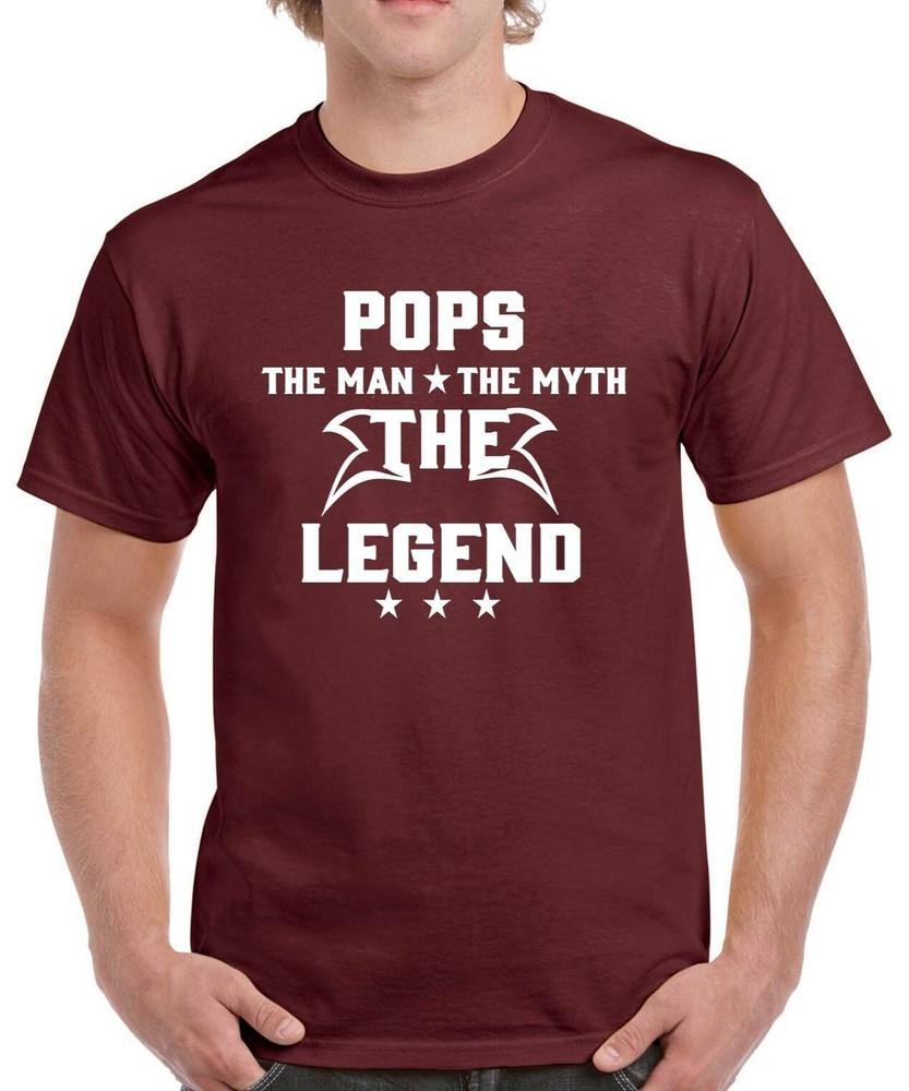 Pops the man mens tshirt gift for dad birthday fathers day daddy father top 2XL