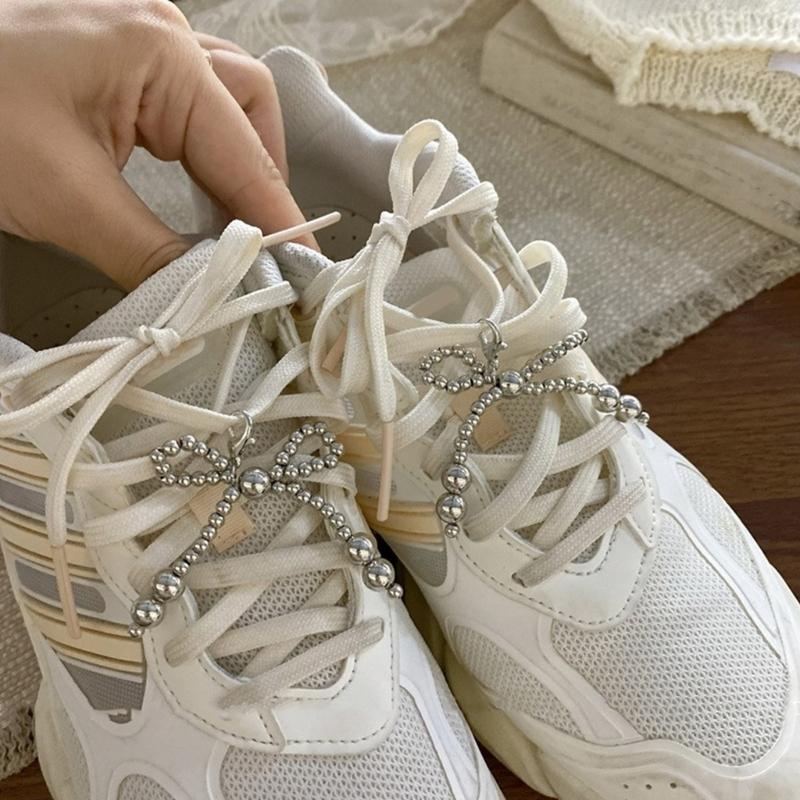 1 Pair Lovely Bowknot Phone Pendant Beaded Keyrings Bag Accessory Elegant Bag Ornament Shoe Pendant for Any Occasion