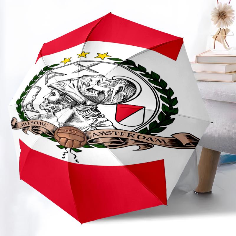 Printed AFC Ajax Printed Folding Umbrella,Outdoor,Leisure,And Travel Umbrella,Durable Umbrella Fabric,Birthday And Holiday Gift