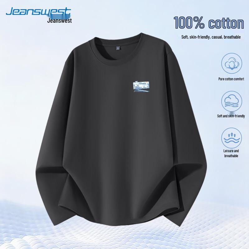 Jeanswest Herren Langarm-T-Shirt aus schwerer Baumwolle