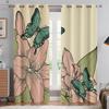 Floral Butterfly Print Curtains, Pastoral Style, Decorative Curtains, Bedroom, Living Room, Kitchen, Window