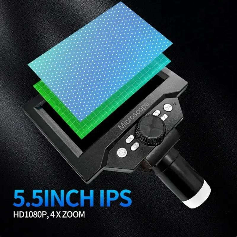 5.5inch LCD Digital Microscope 1000X 1080P Coin Microscope Magnifier with Stand Microscope For Electronics Repair Soldering