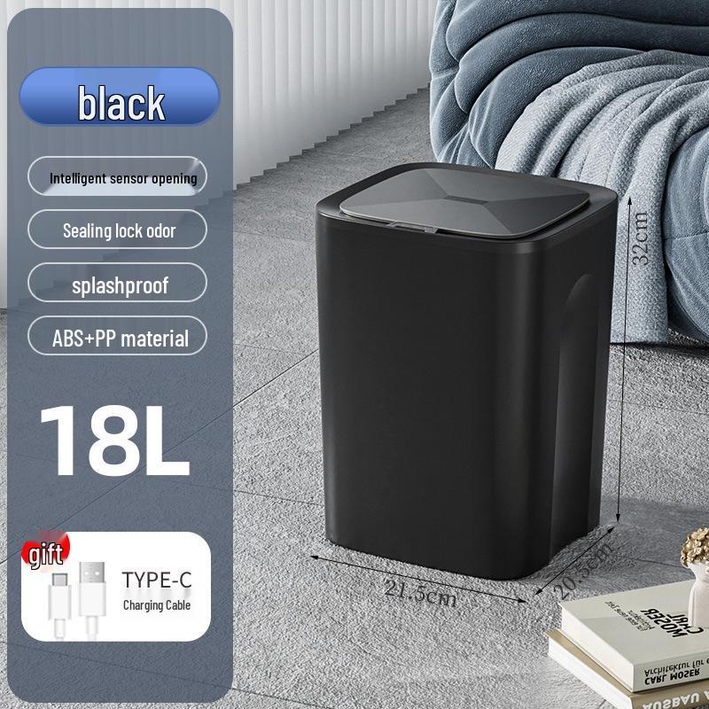 2026 Smart 18L Induction Trash Can with Lid & High Appearance for Living Room