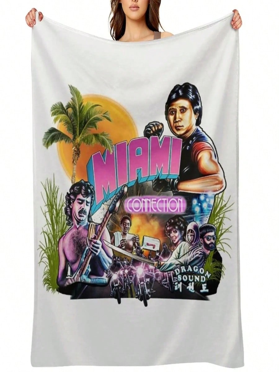 Miami Connection T-Shirt Throw Blanket Quilt Warm For Winter Decorative Sofas Thermal Blankets S разноцветный