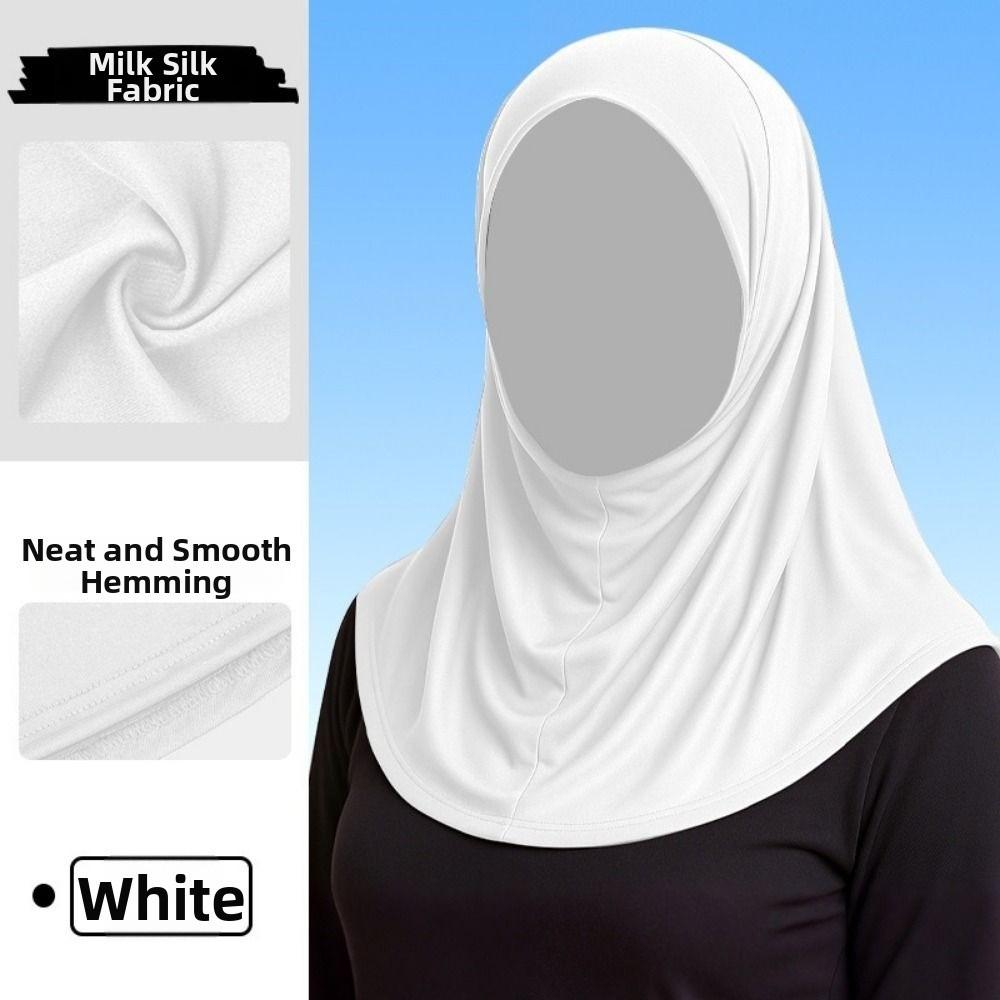 Soft Ramadan Hijab Solid Color Islamic Headscarf India Hat Headband Hat Outdoor