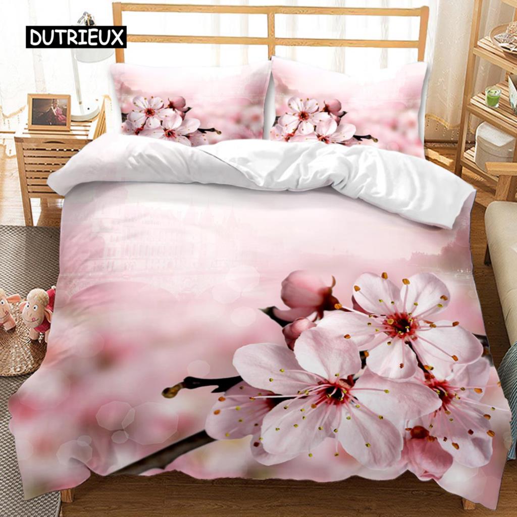 Chrysanthemum Duvet Cover Blooming Floral Branches Botanical Natural Bedding Set Flower Queen King Size Polyester Qulit Cover