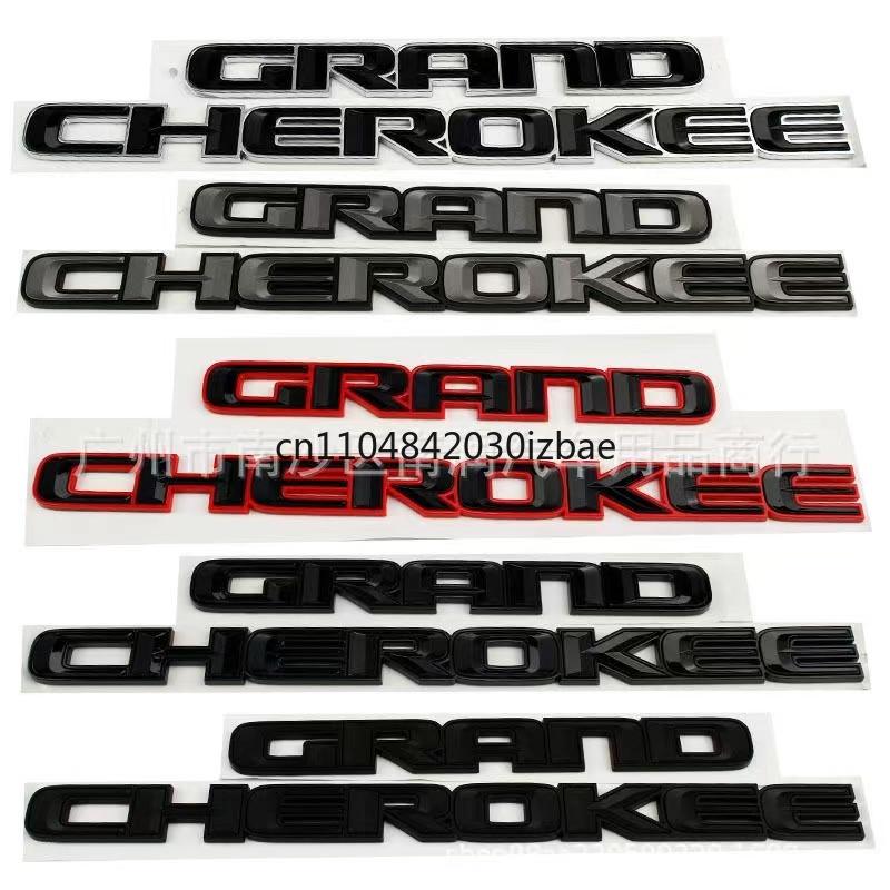 3D ABS Chrome Black Logo Grand Cherokee Emblem Letters Nameplate Car Door Badge Decal For Jeep Grand Cherokee Sticker Accessoies