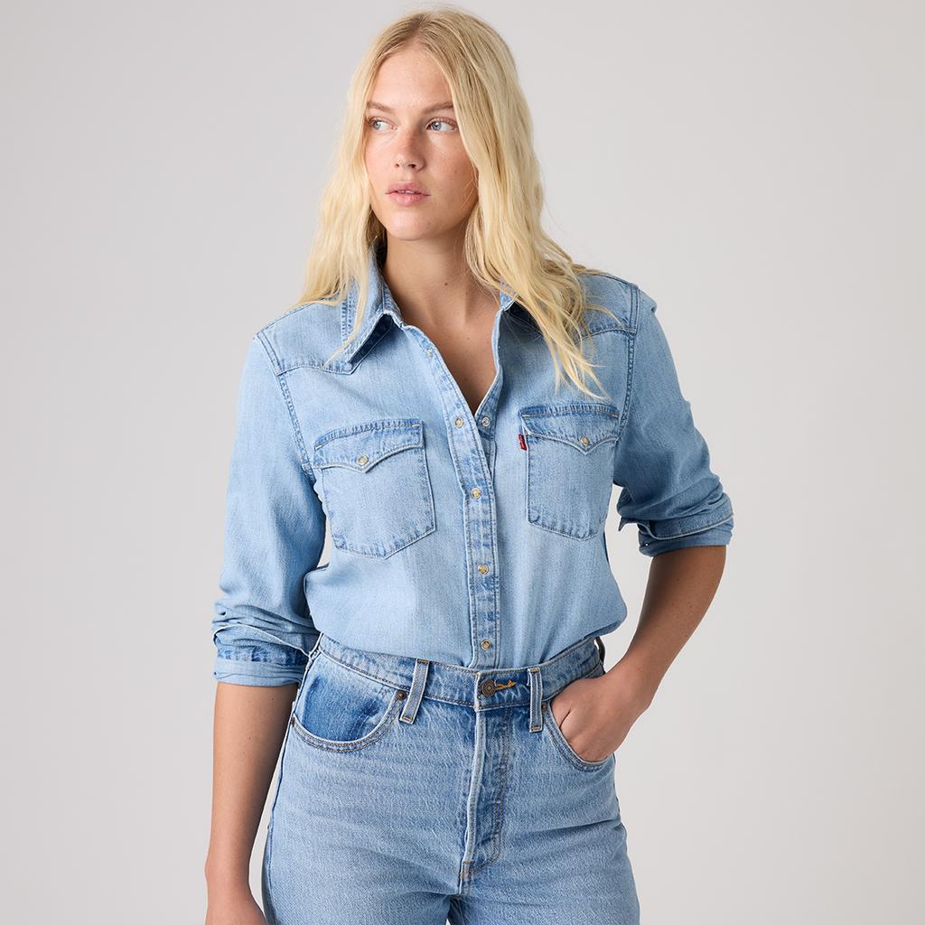Levis Vintage Style Loose Fit Casual Long Sleeve Shirt Women shirts 007WT-0005