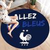 France National Football Team Round Area Rug,Carpet Rug for Living Room Bedroom Sofa Playroom Decor,Non-slip Floor Mat