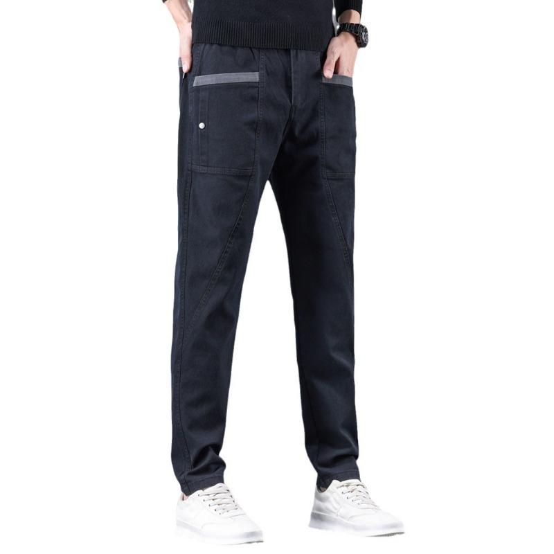 Autumn and Winter New Fashion Trend Slim and Tall Multi-pocket Splicing Business Casual Pants