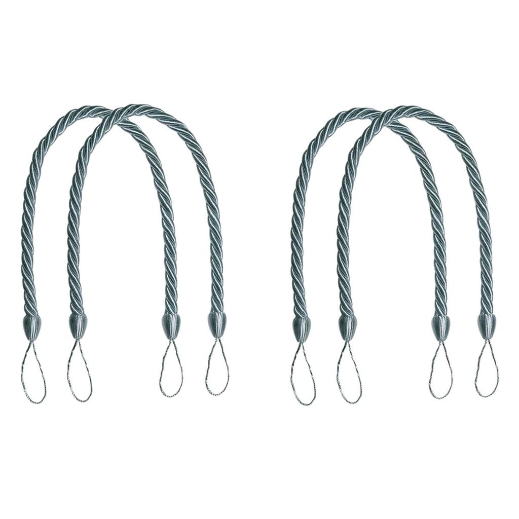 4Pack Elegant Boho Style Cotton Rope Curtain Tiebacks Soft Hand Woven Decorative Holdbacks for Home or Office Drapes