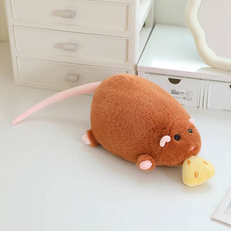 40/70/90cm Zugschnur Käse Ratte Plüschtier Super Niedliches Maus Plüschtier Weiches Kuscheltier Geburtstagsgeschenk Blumenast Rattenpuppe 90cm