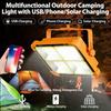 Super Bright Solar Handheld Spotlight - High Power Rechargeable LED Lantern for Outdoor Camping Garden - IP67 Waterproof