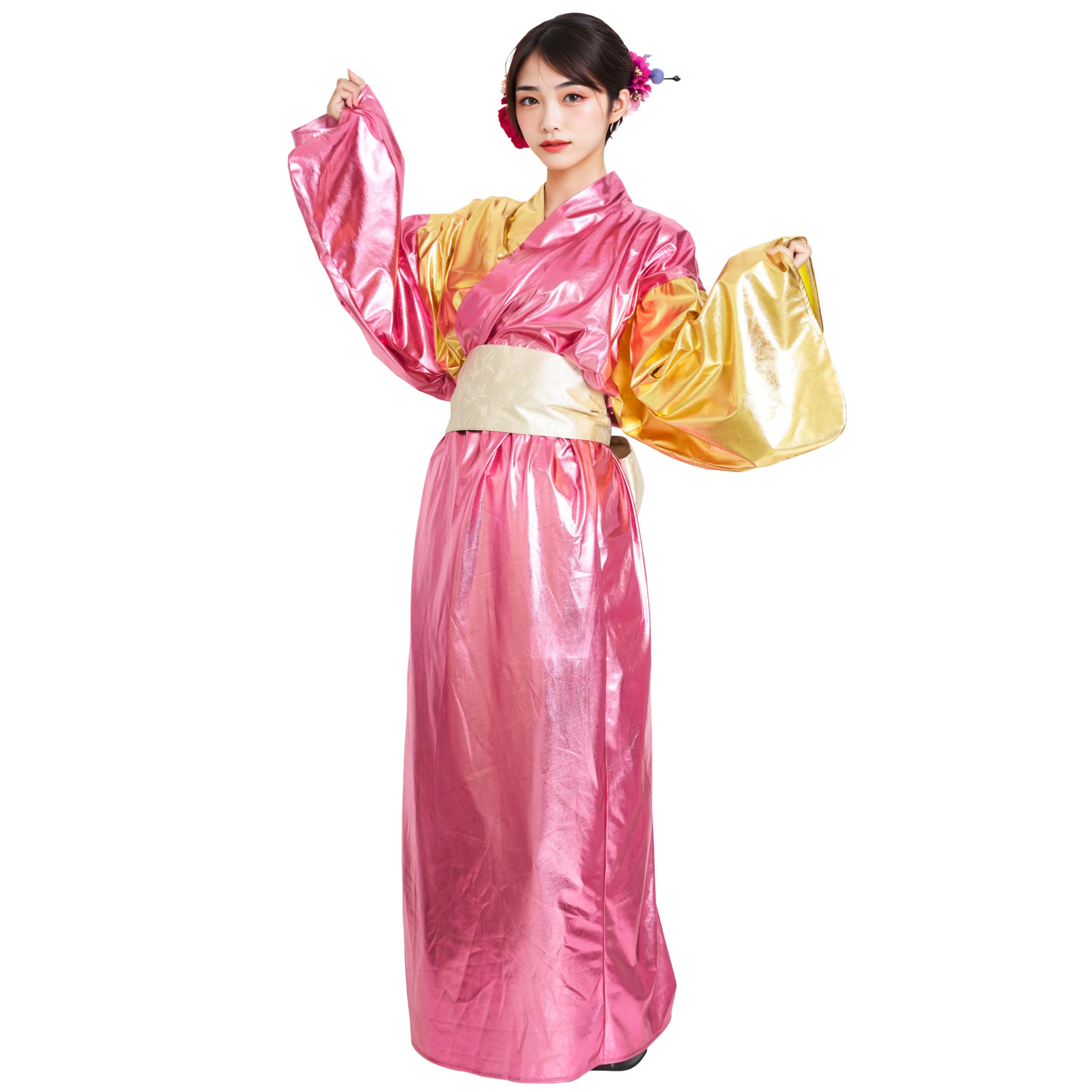 

Clearstone Косплей Хэллоуин Блестящее Розовое Кимоно, Унисекс,