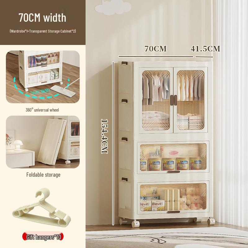 Children's Multi-layer Folding Wardrobe Storage Cabinet for Baby Clothes