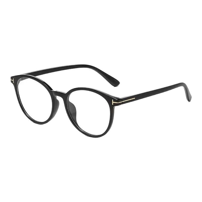 New black frame large frame glasses anti-blue light female plain artifact ultra-light glasses frame showing face small myopia frame