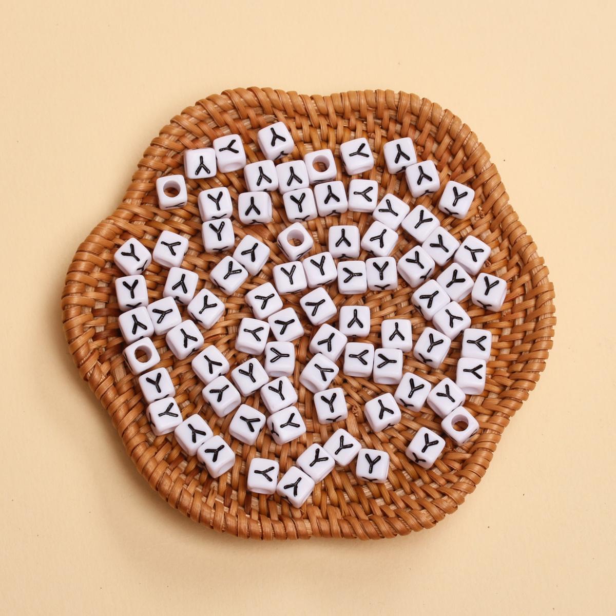 

Товары для вечеринки Акриловые изделия ручной работы Материал для бисера 100 шт. Браслеты Аксессуары для изготовления ювелирных изделий DIY Белые черные подвески Свободные бусины-разделители 5,5 мм Y