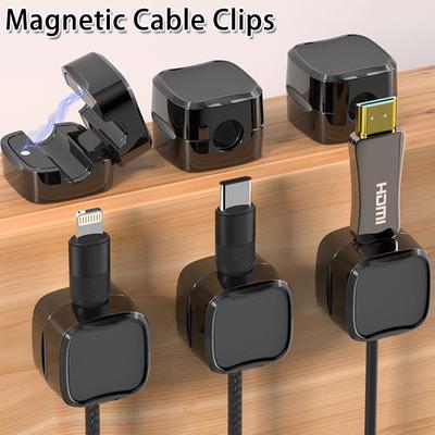 3/6Pcs Magnetic Cable Clips Cable Organizer Office Under Desk Cable Management Wire Manager Cord Holder Plug Wire Keeper