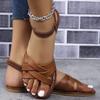 Shoes for Women Slippers 2024 Summer Women Flat Bottom Roman Strap Sandals Non Slip Rubber Soles Fashion Ladies Daily Sandalias
