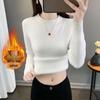 2025 Women's Fleece Knit Round Neck Sweater - Warm, Thick, Plus Velvet One-Piece Base Layer for Autumn/Winter