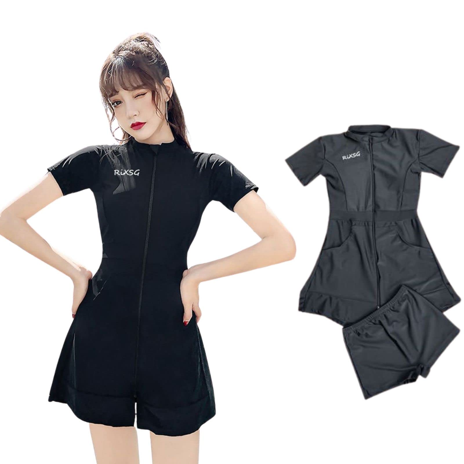 

Фитнес УФ Рашгард с коротким рукавом для соревнований, спортивный купальник для плавания, комплект из 2 частей, защита, цельный