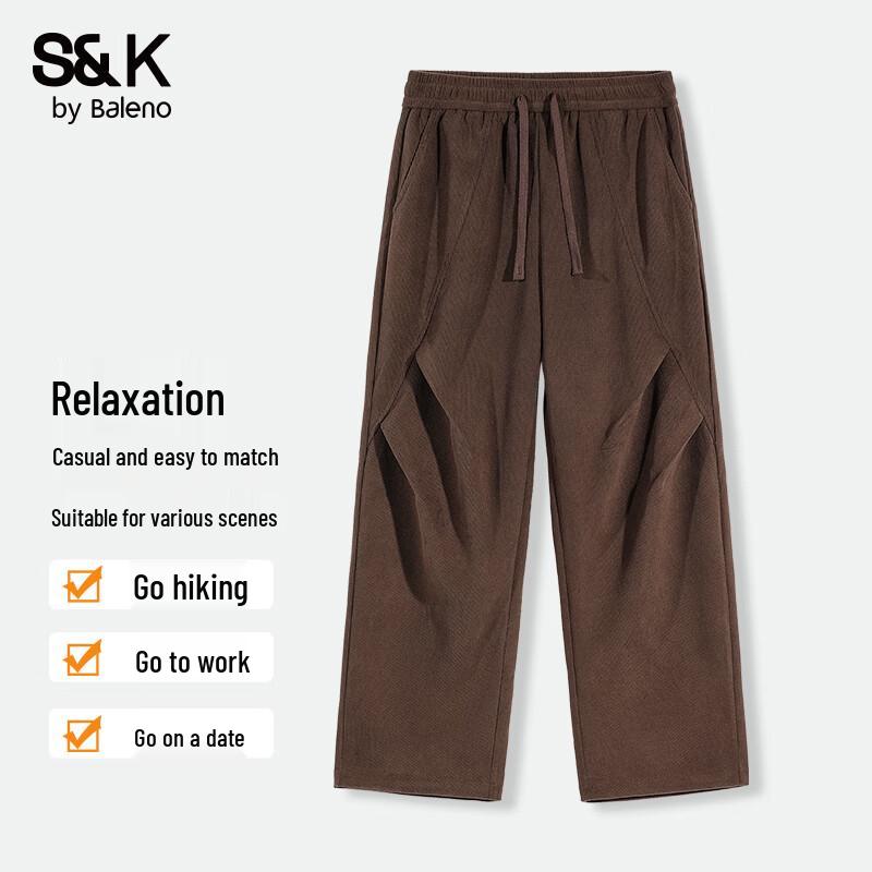 Baleno S&K Men's Loose Fit Straight Leg Casual Pants